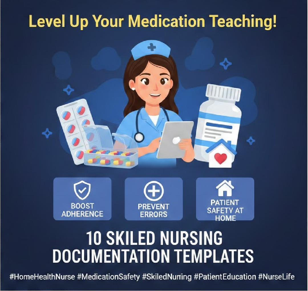 The Ultimate Home Health Nurse’s Guide to Medication Teaching: 10 Skilled Nursing Documentation Templates