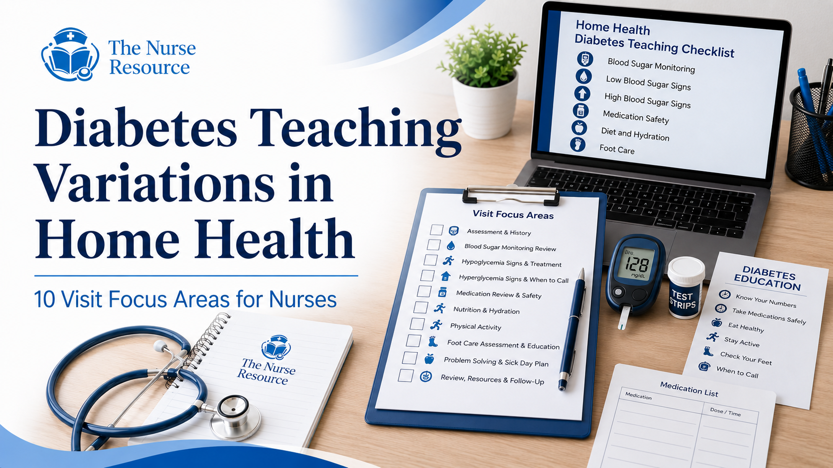 Diabetes Teaching Variations in Home Health: 10 Visit Focus Areas for Nurses